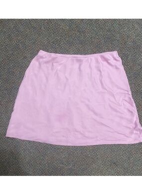 Anthropologie pink satiny mini slip Tilda skirt